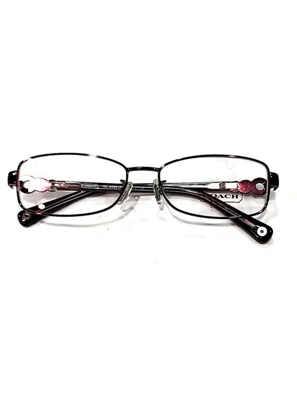 Coach HC5005 Sande 9037 Burgundy Metal Rectangle Eyeglasses 53-15 135 New - Picture 6 of 8